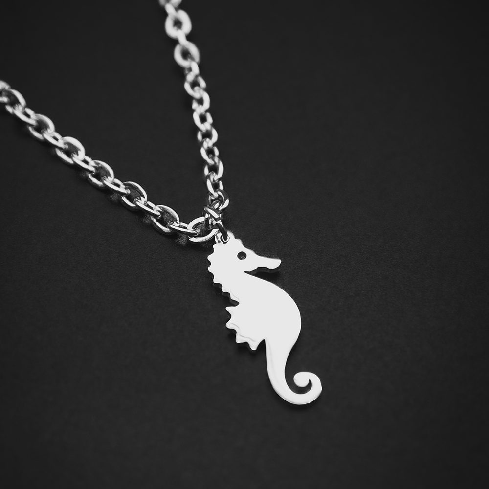 Collana in acciaio inox - cavalluccio marino